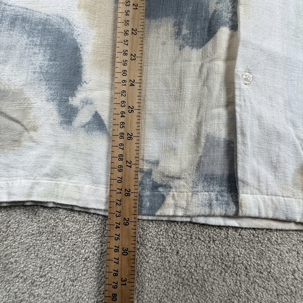 Porter & Ash Men's Large Linen Blend Short Sleeve Button Up Shirt - Picture 8 of 8